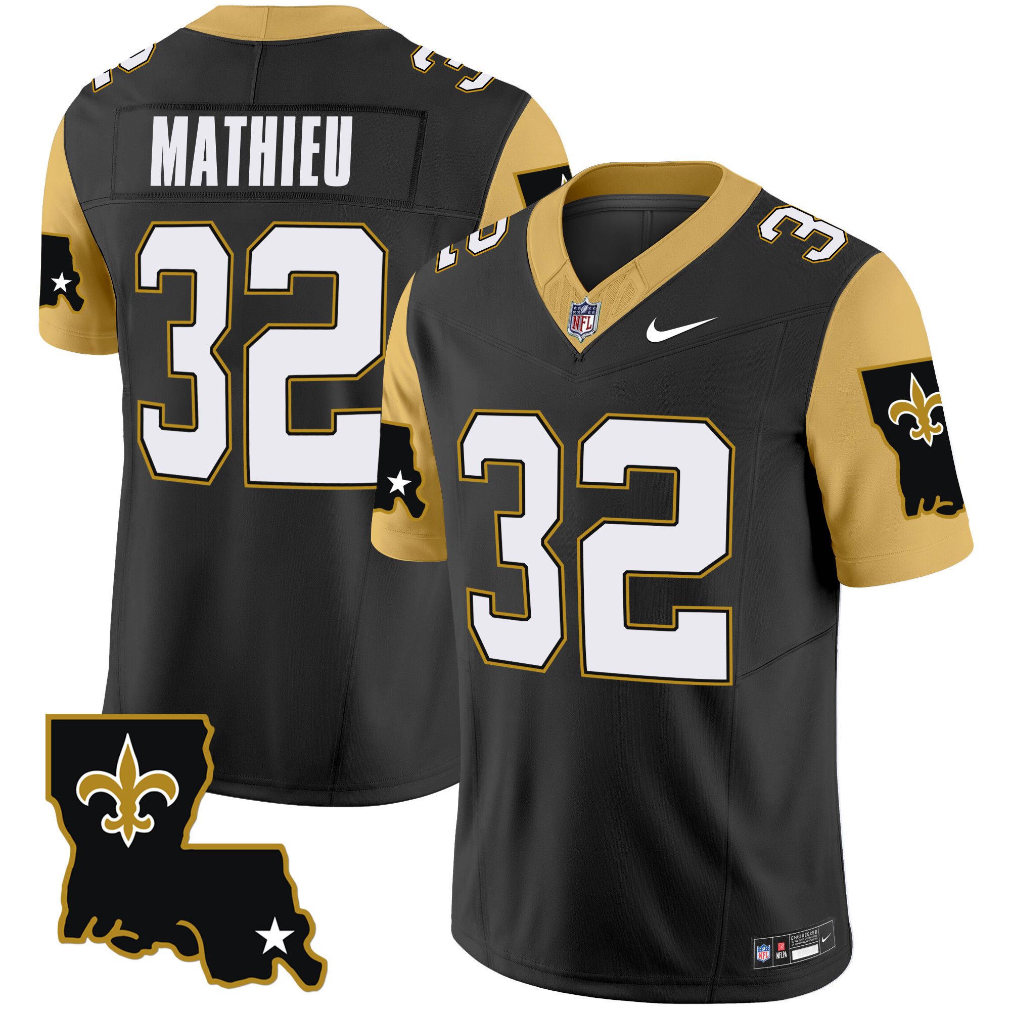 Men New Orleans Saints #32 Mathieu Black 2024 Nike 1987 Legacy Vapor Limited NFL Jersey